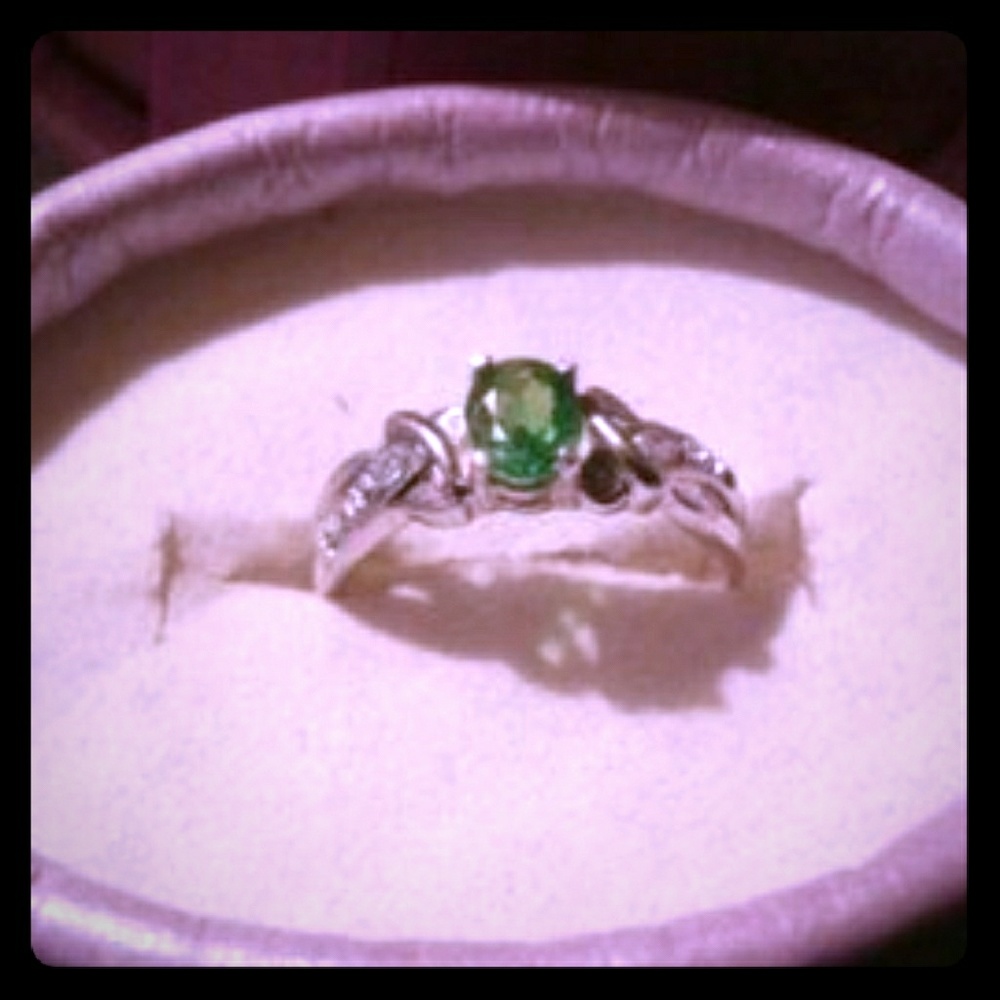Natural Tsavorite Garnet Sterling Silver Ring